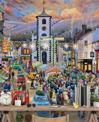 mural de parede do mercado de natal de keswick