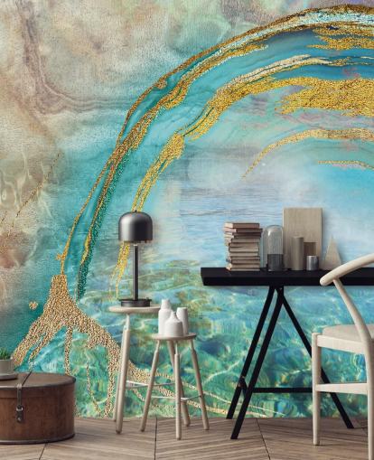 fresque murale bleue abstraite fresque murale bleue abstraite