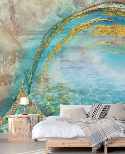 fresque murale bleue abstraite fresque murale bleue abstraite