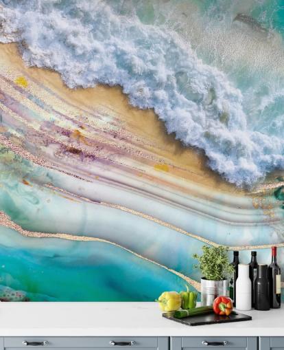 abstract sea and geode mural abstract sea and geode mural