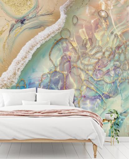 pastel abstract wall mural