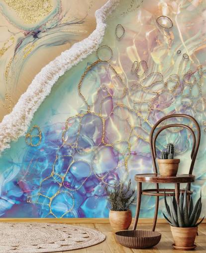 mural de pared abstracto pastel