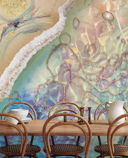 mural de pared abstracto pastel