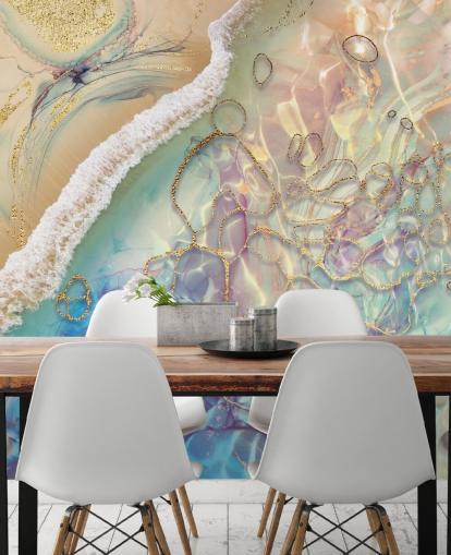 mural de pared abstracto pastel