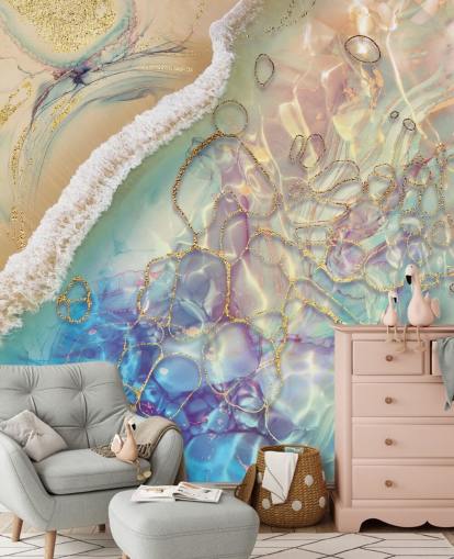 mural de pared abstracto pastel