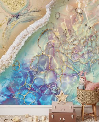 mural de pared abstracto pastel