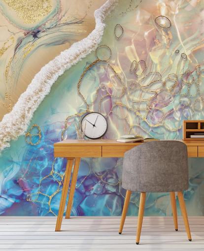 pastel abstract wall mural