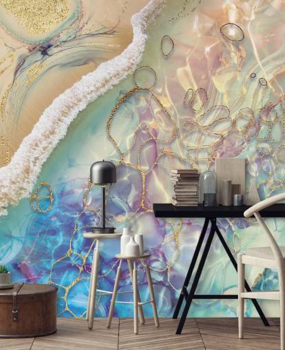 pastel abstract wall mural