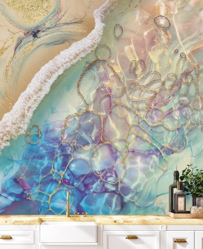 mural de parede abstrato em pastel