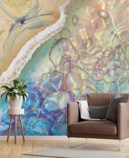 mural de pared abstracto pastel