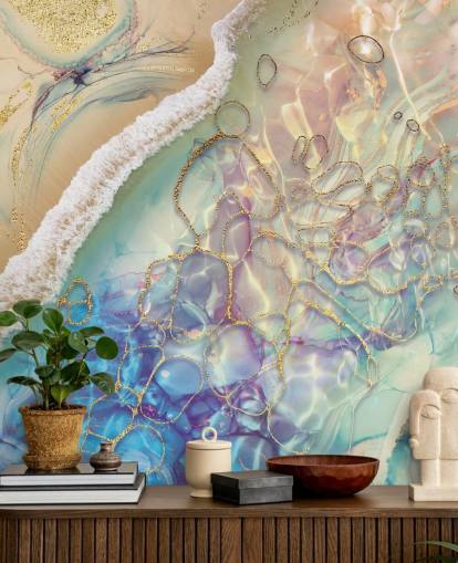 mural de pared abstracto pastel