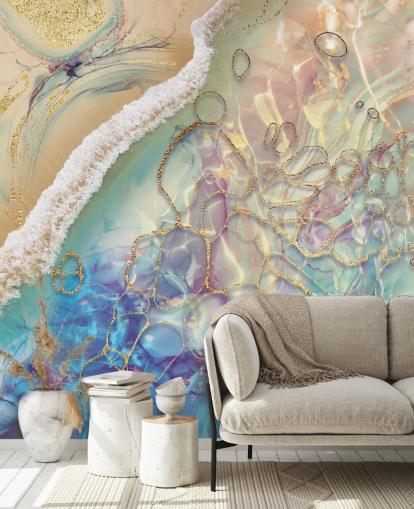 mural de pared abstracto pastel