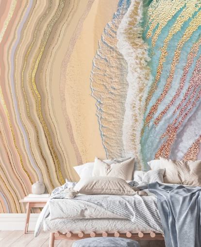 mural de parede em geode pastel