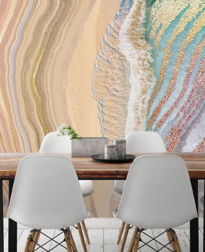 muurschildering met pastelkleurige geodes muurschildering met pastelkleurige geodes
