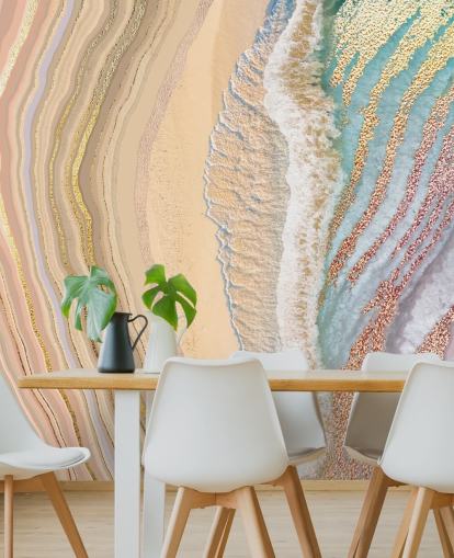 pastell geode veggmaleri