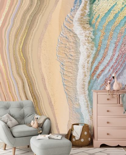 pastel geode wall mural