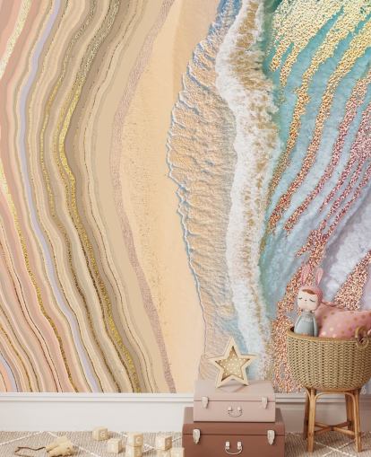 pastel geode wall mural