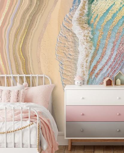 pastel geode wall mural