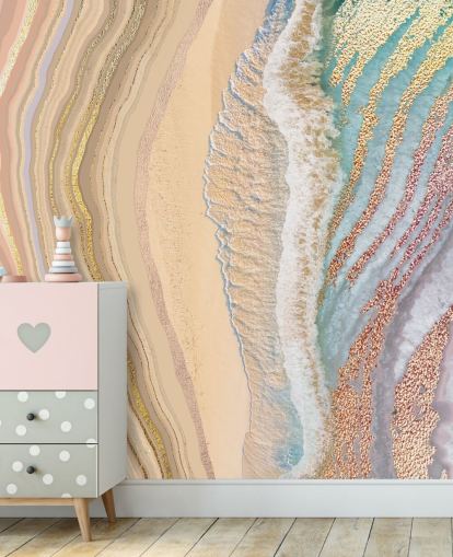 mural de pared de geoda pastel