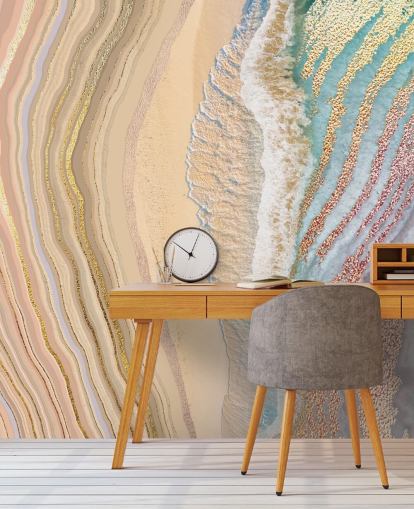 murale con geode pastello