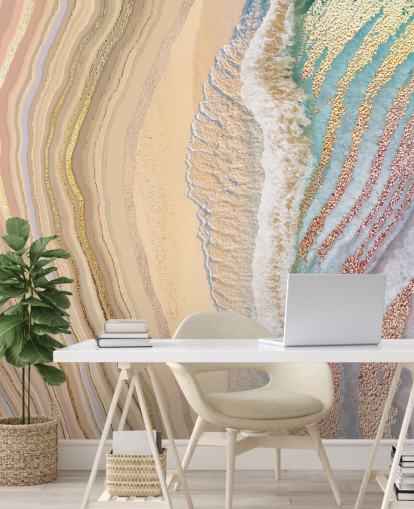 pastellfarbene Geode-Wandmalerei