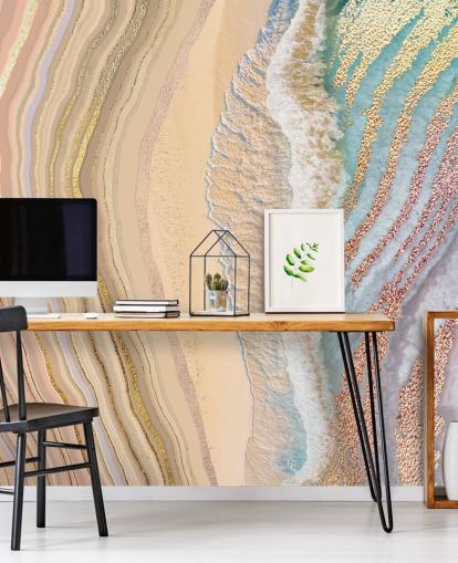 pastel geode wall mural