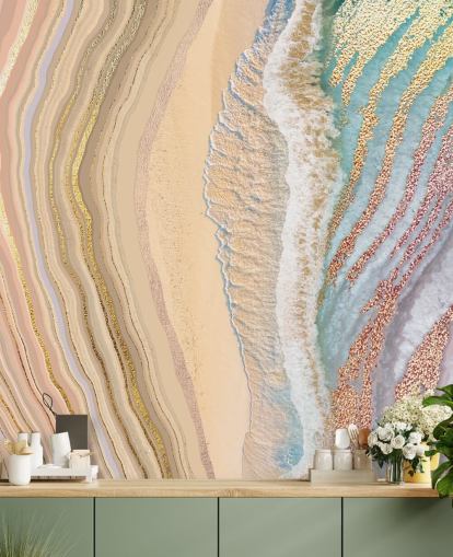 pastel geode wall mural