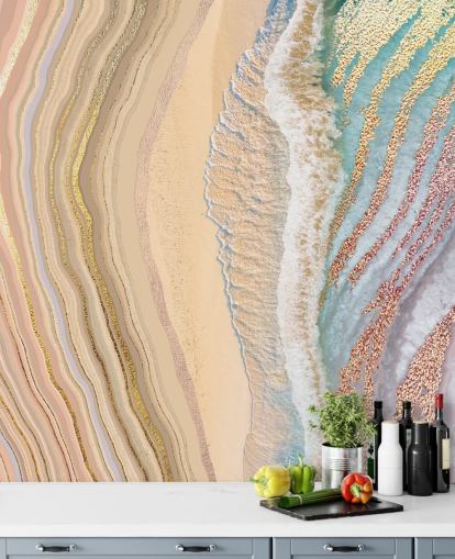 pastel geode wall mural