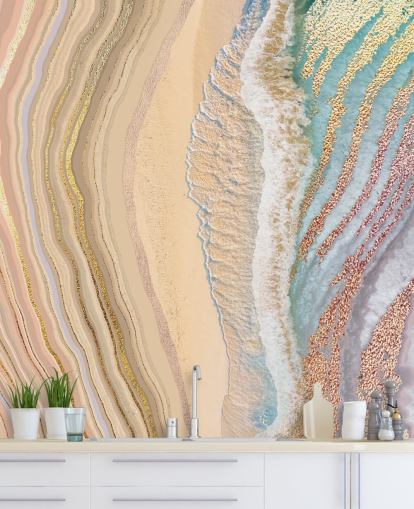 pastel geode wall mural