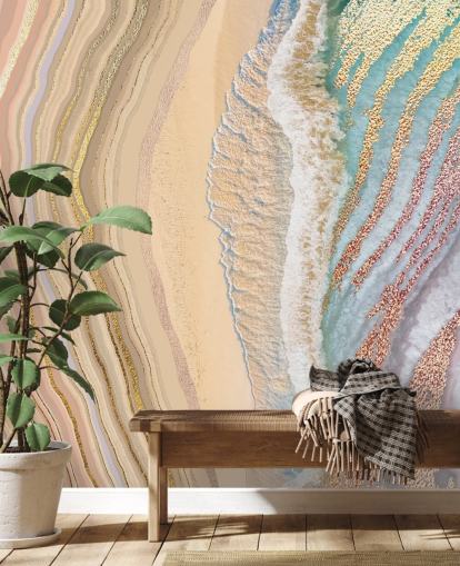 murale con geode pastello