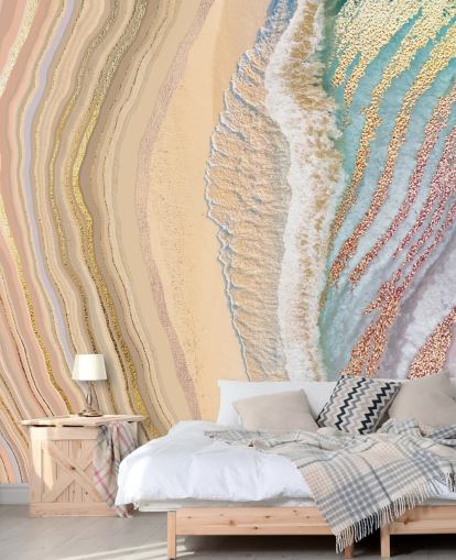 mural de parede em geode pastel