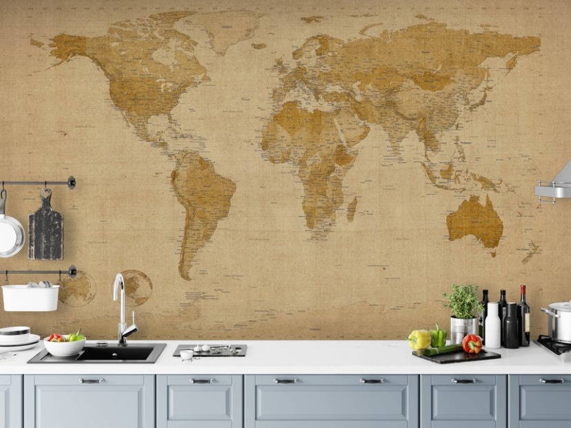 Vintage Map Wallpaper & Antique Map Wall Murals | Wallsauce US