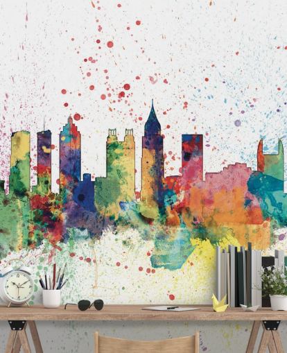 Atlanta Georgia skyline veggmaleri Atlanta Georgia skyline veggmaleri