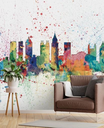 atlanta georgia skyline wall mural