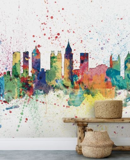 mural de parede do horizonte de atlanta georgia