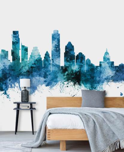 Austin, Texas Fototapete mit blauer Skyline