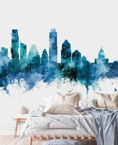 Austin, Texas Blue Skyline Wall Mural