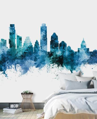 Mural de parede Blue Skyline de Austin, Texas