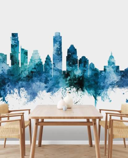 Decorazione murale con skyline blu di Austin, Texas Decorazione murale con skyline blu di Austin, Texas