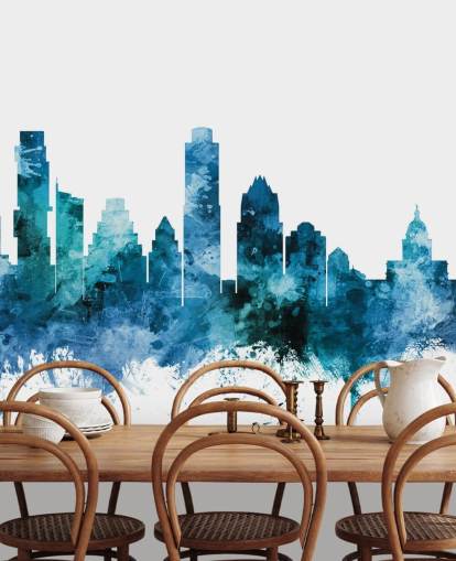 Austin, Texas Fototapete mit blauer Skyline Austin, Texas Fototapete mit blauer Skyline