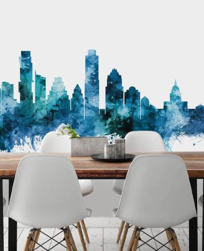 Mural de parede Blue Skyline de Austin, Texas