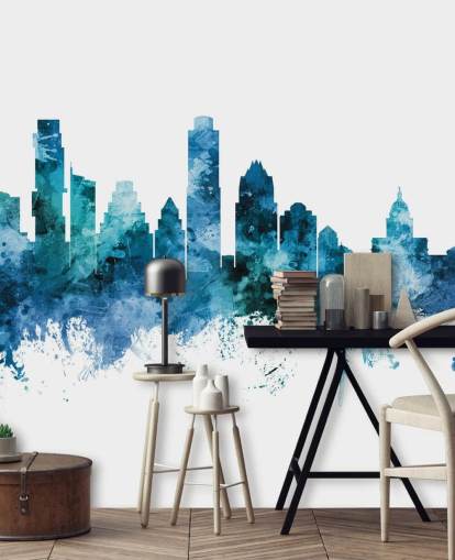Mural de parede Blue Skyline de Austin, Texas