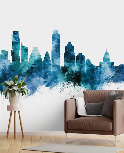 Austin, Texas Fototapete mit blauer Skyline