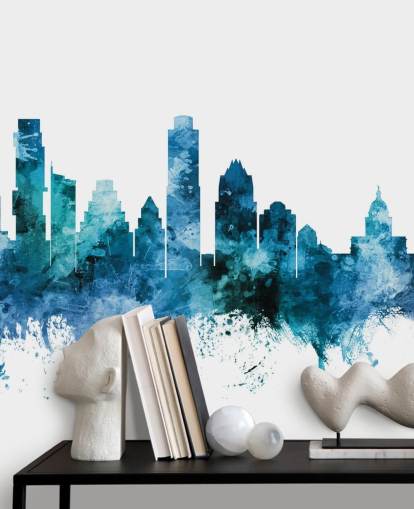 Austin, Texas Blue Skyline Wall Mural