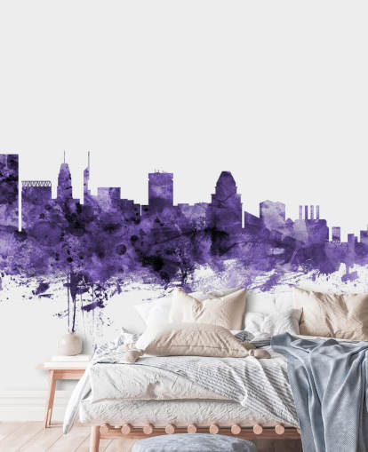 Papier peint mural Blue Skyline de Baltimore, Maryland
