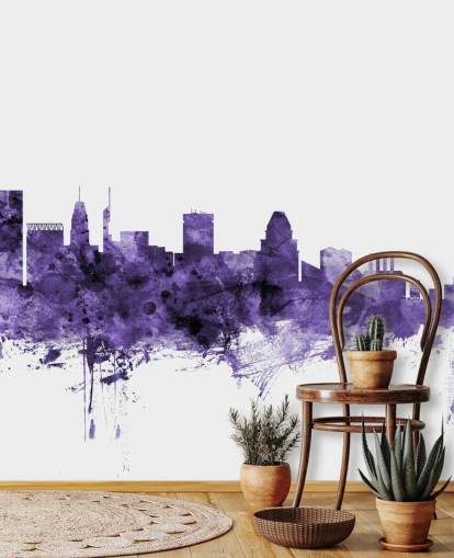 Tapeten-Wandbild „Blaue Skyline“ von Baltimore, Maryland