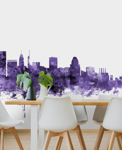 Baltimore, Maryland Blue Skyline Wallpaper Mural