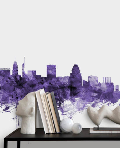 Papier peint mural Blue Skyline de Baltimore, Maryland