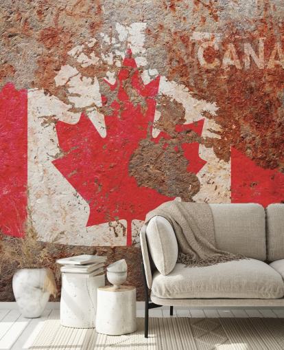 canadian flag on concrete wallpaper mural canadian flag on concrete wallpaper mural