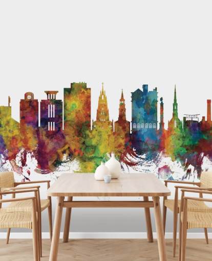 Decorazione murale colorata con skyline di Charleston, Carolina del Sud Decorazione murale colorata con skyline di Charleston, Carolina del Sud